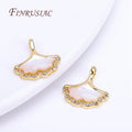 18K Real Gold Plated Abalone Shell Ginkgo Biloba Pendants Delicate DIY Jewelry Craft for Pearl Jewelry Findings Components