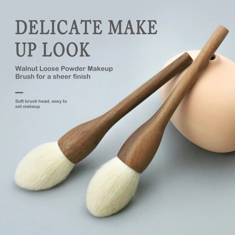 Original Customized Single Makeup Brush Round Natural Hair Fan Style with Nylon Material Used for Face Shaving