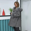 Dropship Wholesale Price Real fox Fur Trim Trench Wool Cashmere and fox Fur Coat