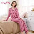 ShinyAshley Custom Viscose Pajamas Set Sleepwear Woman Elastic Waist French Terry Two Piace Pj Sets