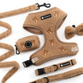 Popular Custom Dog Harness Leash Personalized Embroidery Teddy Dog Vest Adjustable Dog Harness Set
