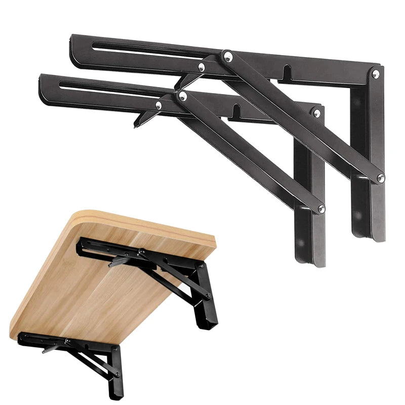 Adjustable Stainless Steel L Angle Metal Folding Table Bracket with Triangle Bench Wall Mounted Shelf