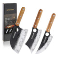 Premium Stainless Steel Blade Butcher Knife Set Hand Forged with Ergonomic Wooden Handle Kitchen Knife Set