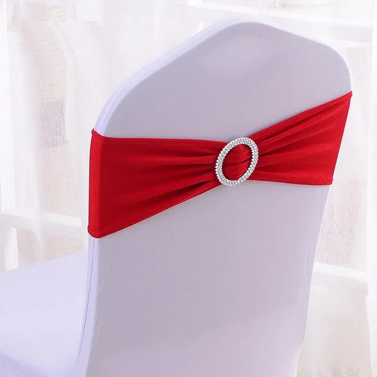 Ready Stock 31 Colors Spandex Wedding Chair Sashes With Buckle Slider