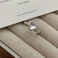 Intertwined Love Rings Delicate Heart & Twisted Band in 925 Sterling Silver Waterproof Sealed for Everyday Romance