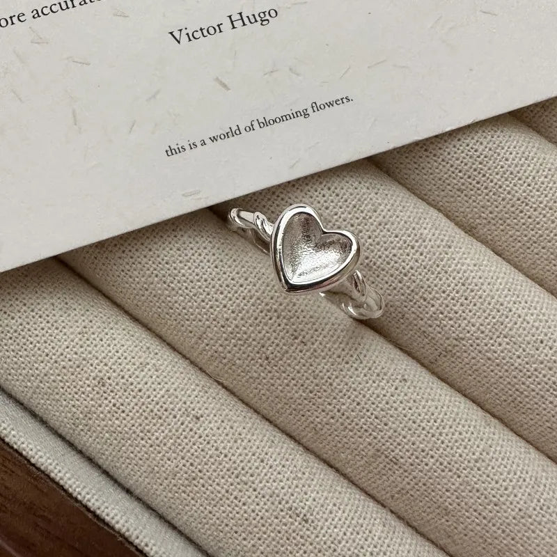 Intertwined Love Rings Delicate Heart & Twisted Band in 925 Sterling Silver Waterproof Sealed for Everyday Romance