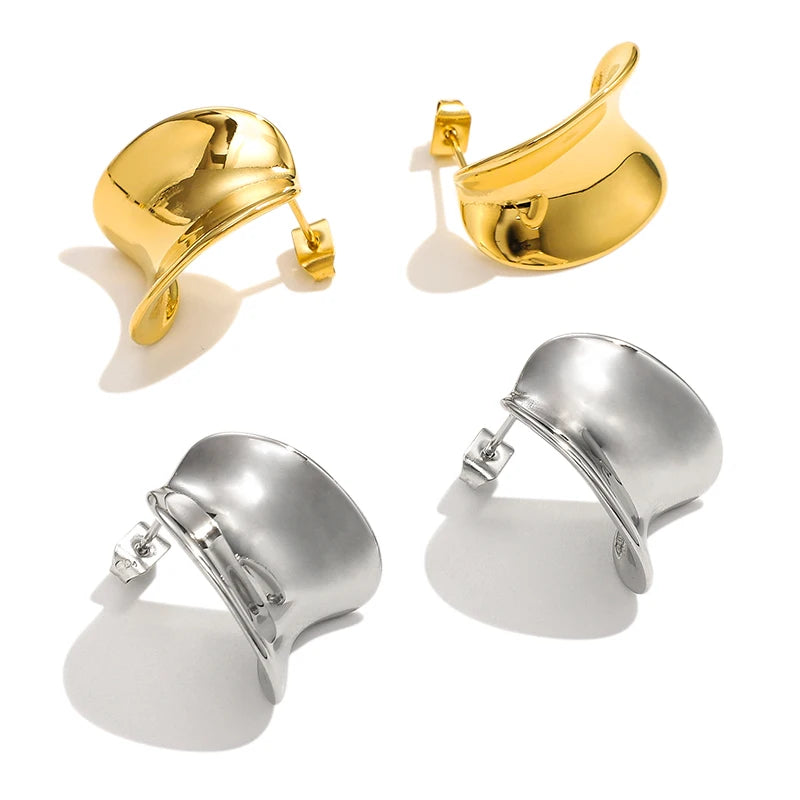 MICCI New Arrival 18K Gold Plated Hypoallergenic Stainless Steel Jewellery for Women Dubai Gold Jewelry Earring