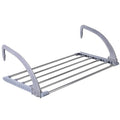 Folding Balcony Shoe Rack Stainless Steel Folding Clothes Hanger Windowsill Foldable Drying Rack for Clothes