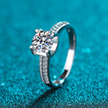 Aimgal 1ct D-VVS1 Moissanite Diamond Ring S925 Sterling Silver Plated Pt950 Fine Jewelry Wedding Ring Gift Elegant Luxurious