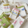 Wholesale Womens Mink Fleece Thickened Warm Love Lovely Home Floor Sleeping Socks Women