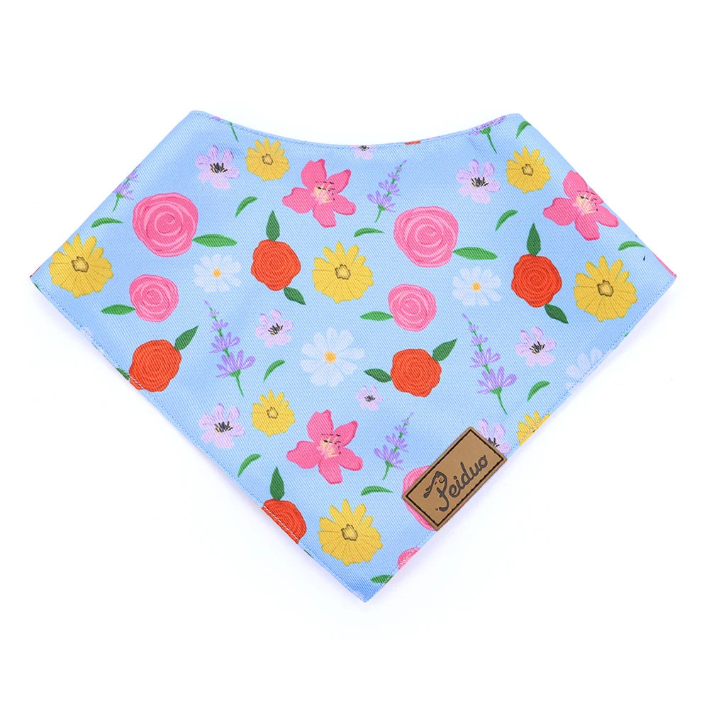 Wholesale Custom Cotton Animal Plaid Dog Scarf Bandana Kerchief Washable Summer Christmas Style Bandanas Accessory Custom Logo