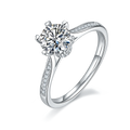 Fashion Jewelry Round Brilliant Cut Moissanite 1.0 Carat Hexagon S925 Wedding Engagement Moissanite Ring