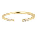 Gemnel Hot Selling 925 Silver 18k Gold 0.1 Microns Cubic Zirconia Claw Open Band Ring Women