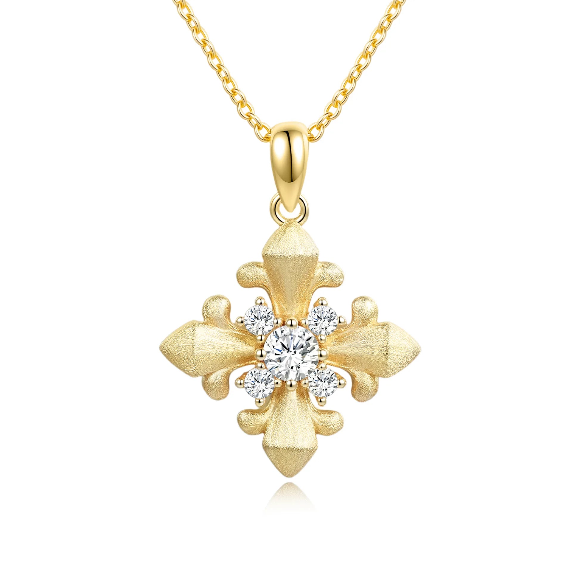 Fashion Retro Brushed Necklace S925 Silver Four-Leaf Clover Pendant Flower Clavicle Chain for Bridesmaid Birthday Gifts