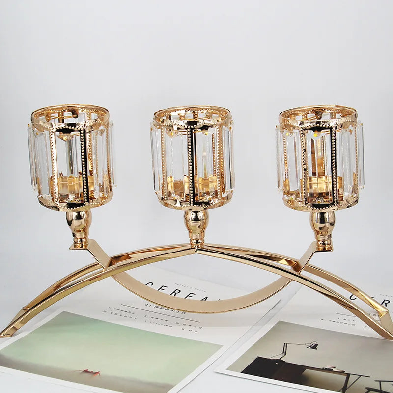 European Wedding Gold-plated Candlestick Iron Candle Cup Romantic Decoration