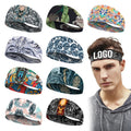 Custom Logo Men Women Sport Sweat Running Yoga Headband Sports Wide Elastic Breathable Quick Dry Tennis Hairbands