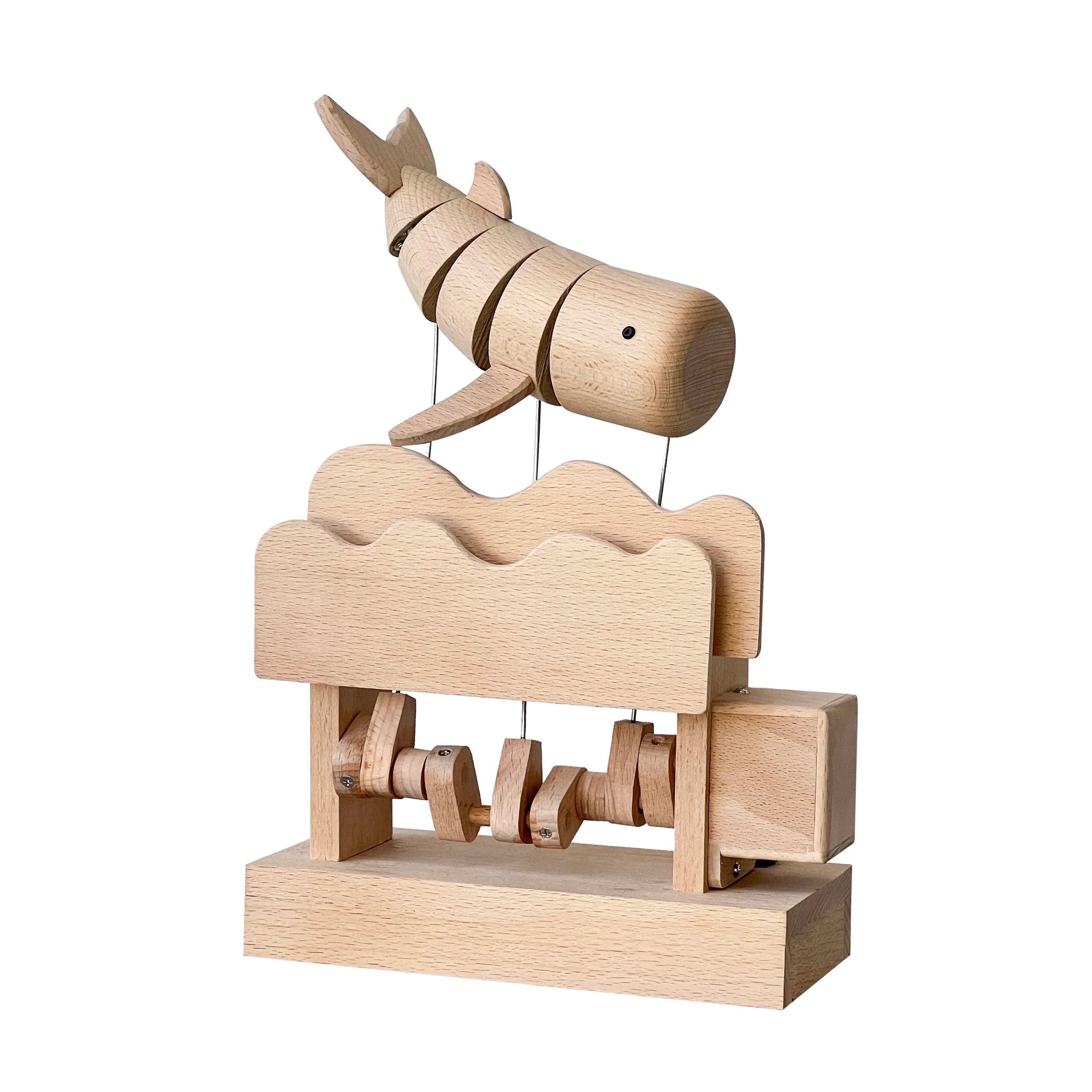 26.5X19CM Wooden Handmade Whale Creative Birthday Holiday Gift Electric Machinery Toy Tabletop Decoration Dropshipping DDP