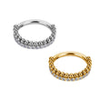 ASTM F136 G23 Titanium 16G Nose Septum Hoop Rings Crown With CZ Shape Segment Earrings Hinged Clicker Lips Body Piercing Jewelry