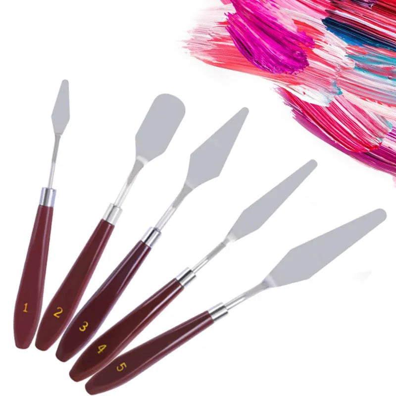 Palette Knife Painting Cake Spatula Stainless Steel Scraper for Artist Canvas Oil Paint Color Mixing