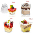 Hot Sale Square Clear Plastic Dessert Cups With Lids Disposable 60ml 120ML 150ml Mousses Cup Cake Decorating Tools Accessories MegaBDM