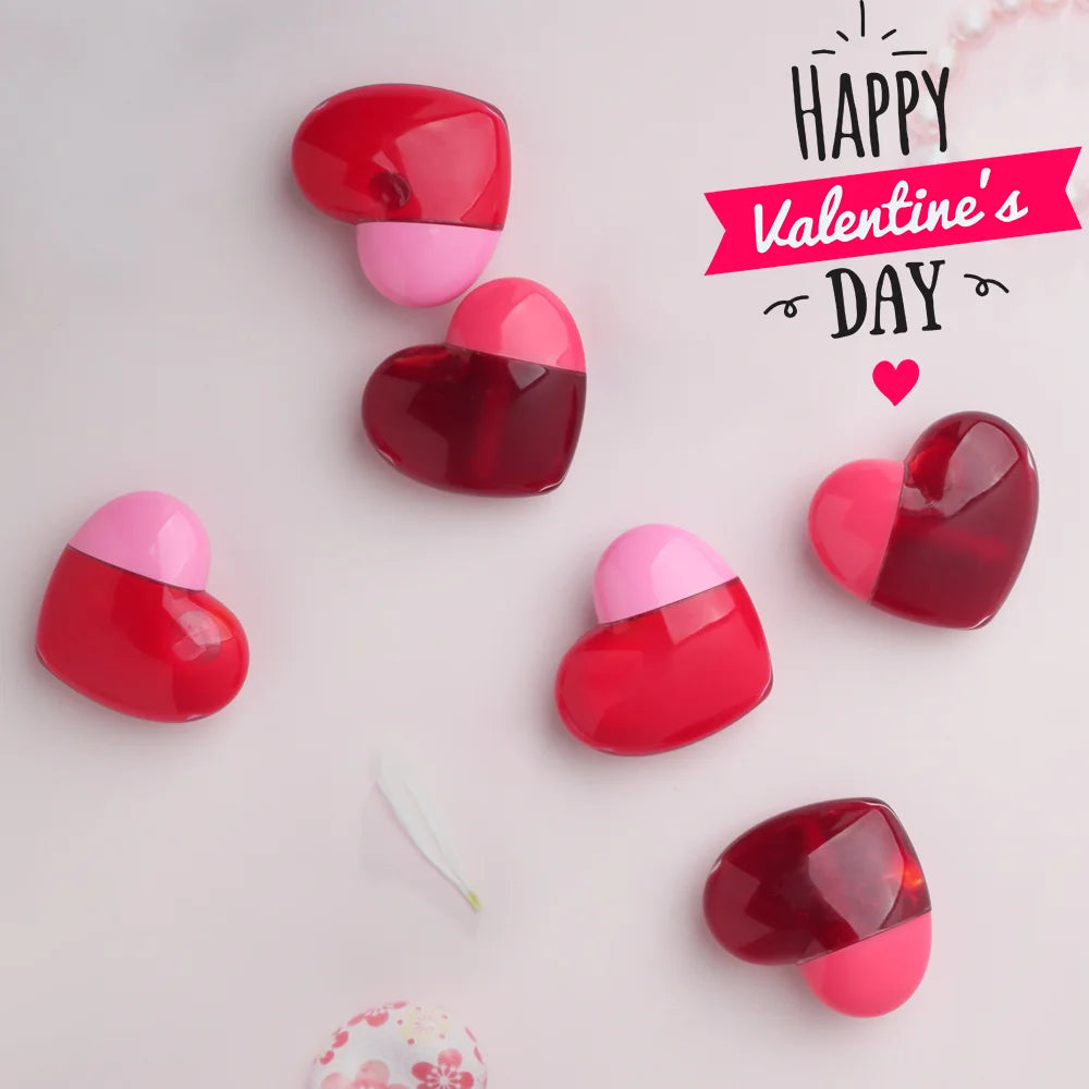 2 Colors Valentine's Day Heart-shaped Cruelty Free Vegan Long Lasting Waterproof Lip Gloss Tint