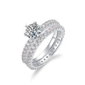 Moissanite Wedding Ring Set Six Prong Moissanite Diamond Engagement Ring for Women in Sterling 925 Silver Ring Set for Couple