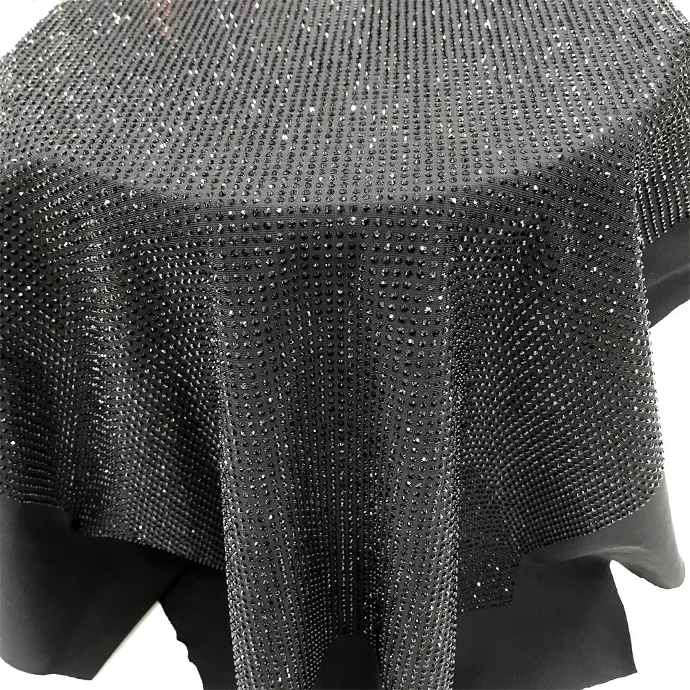 S590 SS6 Fashion Diamond Fabric Rhinestone Mesh for Dress Sparkling Crystal Mesh Fabric for Dress