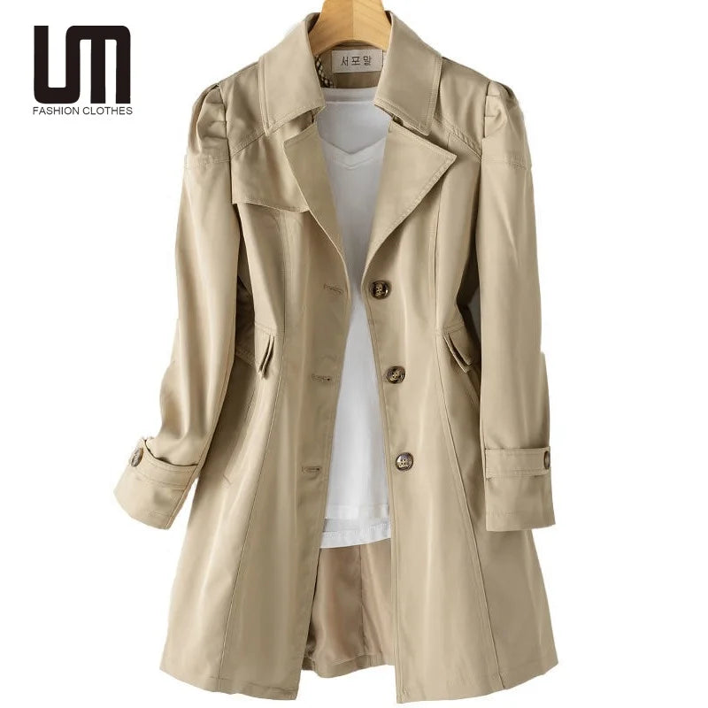 Liu Ming Hot Selling Products New Fashion Casual Windbreaker Ladies Coats and Jackets Long Trench Coat for Women