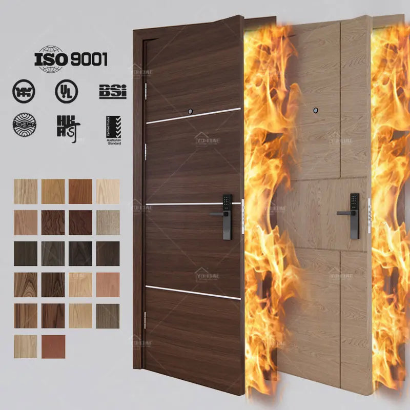 European Standard Modern Fireproof Doors Design Hotel Apartment Soundproof Fire Rated Internal Doors for Houses Room