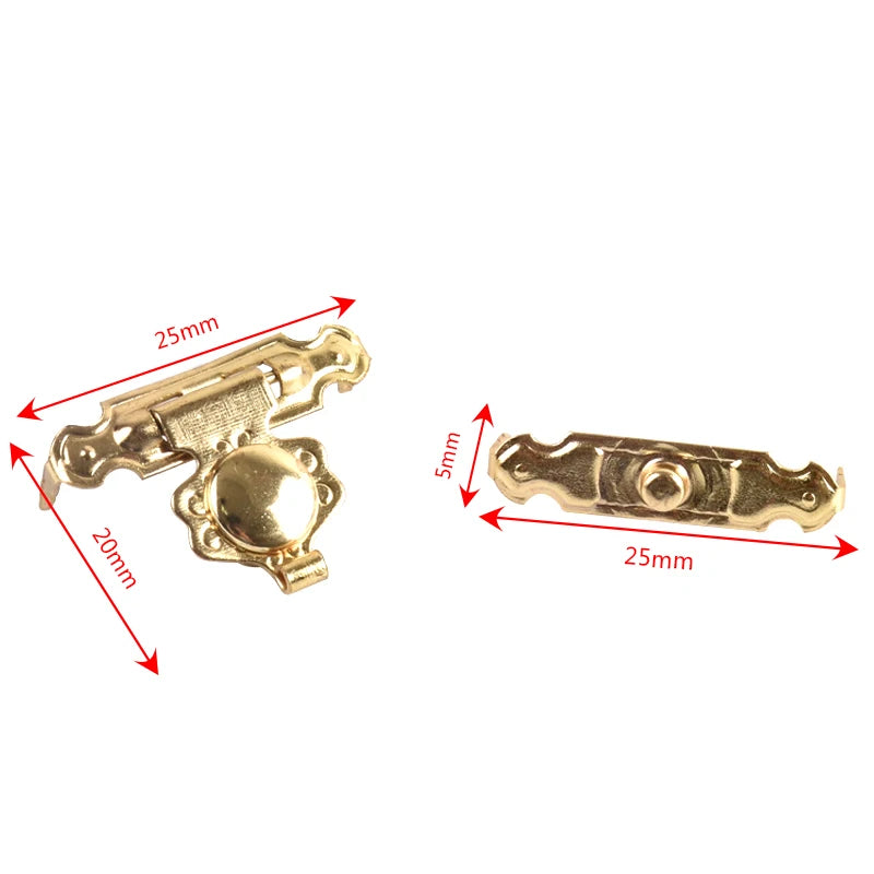25mm Decorative Metal Gold Jewelry Box Lock Catch Buckle Latches Hasp Clasp