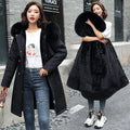Women's Finished Woven Quilted Winter Parka Jacket Adjustable Waist Hooded Waterproof & Windproof Breathable Medium Long Length