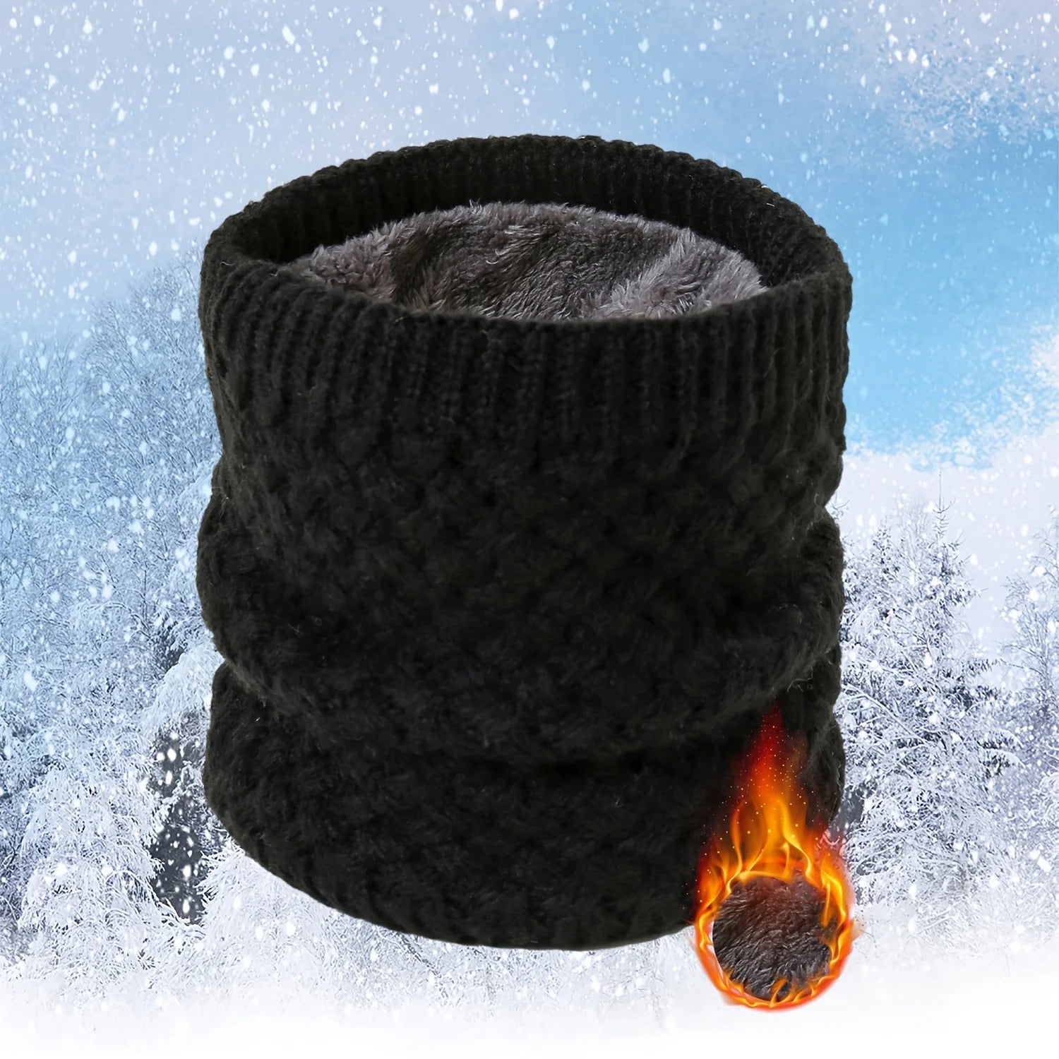 Fashion Women Warm Winter Neck Scarves Plain Fleece Loop Scarf Striped Knitted Neckscarf Neck Warmer