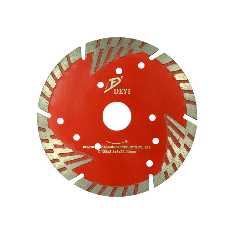 Factory OEM125mm Industrial Grade Paint Hot Press Sintered Diamond Cyclone Turbo Blade Cutting Concrete Granite Marble Tiles