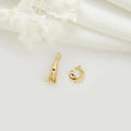 Fashion Star Shaped Mini 14K Gold Plated Brass Zircon Charms for Women's Necklace Bracelet Earrings Making