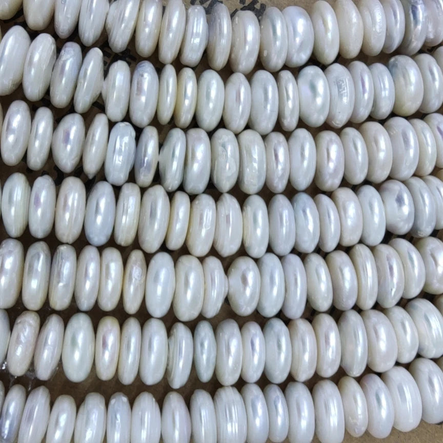 16 Inch 13-14 mm Coin-Shape Baroque Loose Freshwater Pearl Strand Natural Jewelry Findings Septum Beads Factory Wholesales Price
