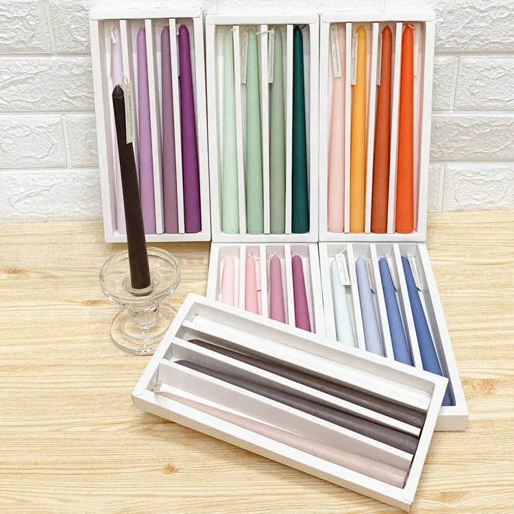 Aromatherapy Romantic Color Candle Long Stick Nordic Candles Taper Candles for Wedding Decoration