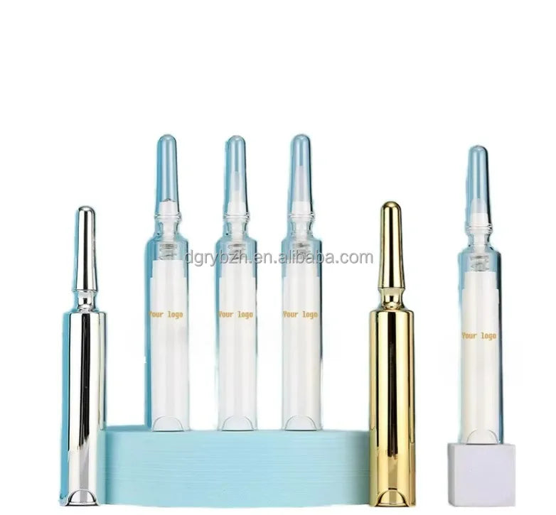 Custom Empty for 5ml/10ml Press Airless Transparent PET Eye Cream Syringe Container Plastic Ampoule Tube Bottle Screen Printed