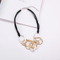 TongLing European Vintage Irregular Charm Short Necklace Female Interlocking Geometric Charm Necklace for Daily Accessories
