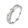 Tarnish Free Fashion Jewelry 925 Sterling Silver Opal Rhinestone Engagement Knotted Ring for Women