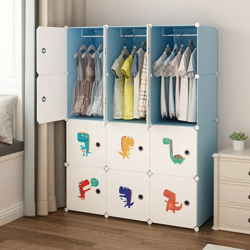 Cheap Bedroom Furniture Portable Extendable Baby Closet Storage Organizer Cabinet Foldable Cartoon Modern Plastic Workshop