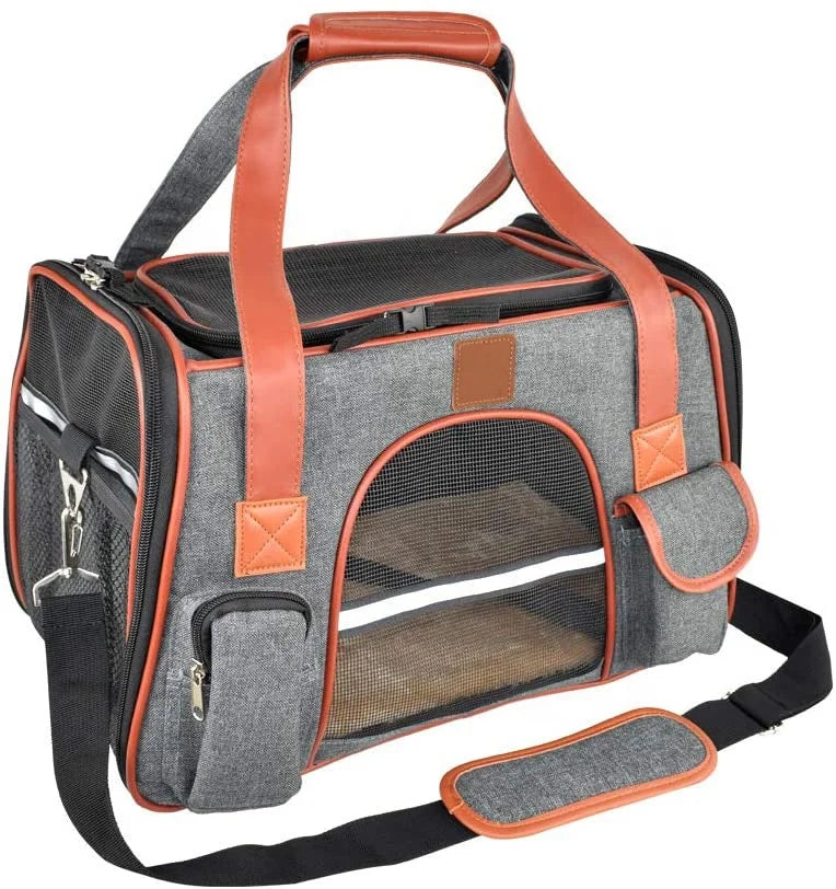 Oxford Fabric Mesh Breathable Small Animal Cages Transport Bag Dog Cats Travel Handbag Pet Carriers