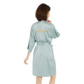 Personalized Wedding Dress Party Kimono Silk Satin Bathrobe Light Blue Women's Pajamas