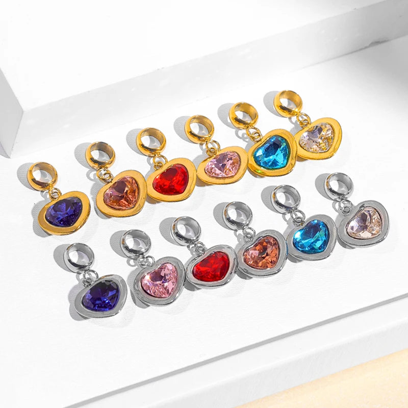 18K PVD Gold Plated Stainless Steel Heart Pendant Charms Waterproof Non-Tarnish Fashion Jewelry Accessories for Blade Jewelry