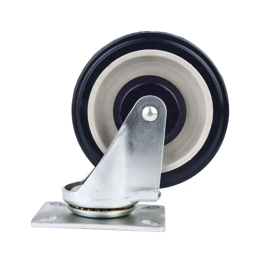 Factory 3/4/5/6/8 Inch Black Blue Silver Steel Core Swivel Industrial Caster Wheels for Supermarket Hospital Gym Trolley