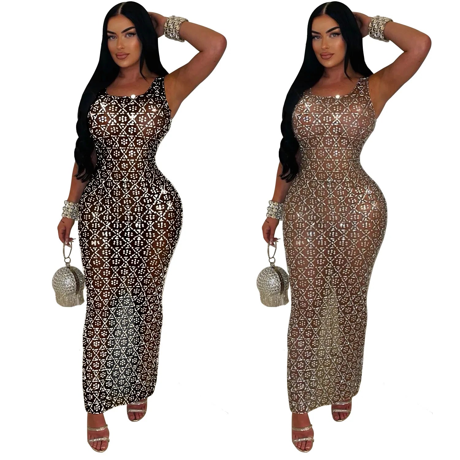 Solid Natural Evening Birthday Women's Luxury Maxi O-Neck High Street Tank Sleeveless Breathable Eco-Friendly Party Prom Long
