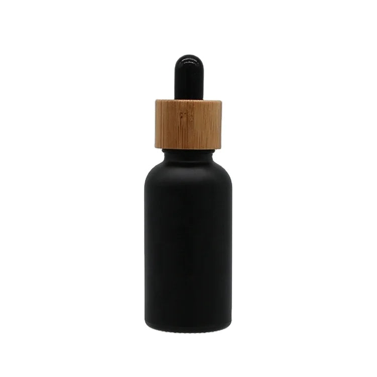 5ml 10ml 15ml 20ml 30ml 50ml 100ml Frosted Varios Essential Oil Glass Dropper Bottle with Bamboo Lid