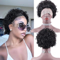 new curly hair wig short cut 8inch length summer style 13*4 ear to ear lace frontal human hair wig