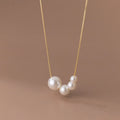 Trendy Women Pendant Necklaces 925 Sterling Silver Gold Plated Imitation Pearl Necklace Fine Jewelry