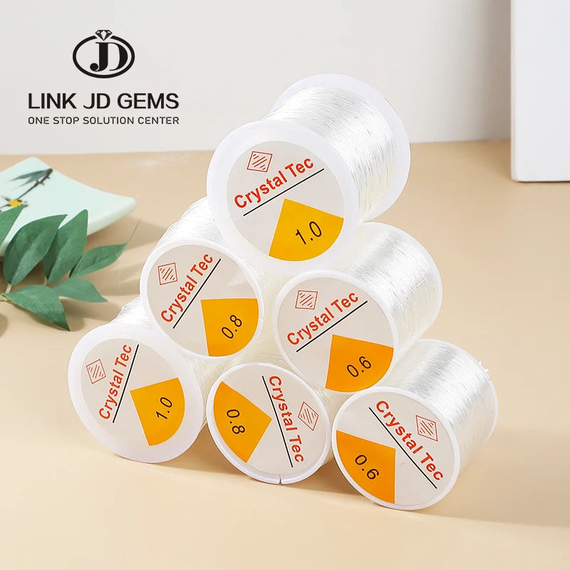 JD Large Rolls Version 0.5mm 0.6mm 0.8mm 1mm Strong Stretch Crystal Elastic Beaded String Bracelet Jewelry Material Bead String