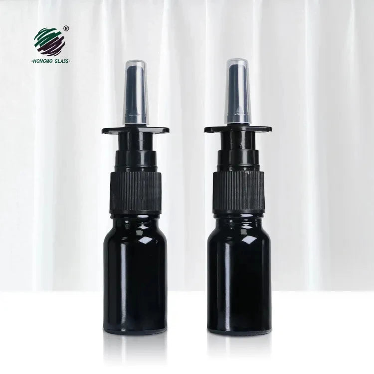 Customized 5ml 10ml 20ml 30ml 50ml 100ml Black Glass Dropper Bottle Essential Oil Bottles Plastic Nasal Spray Bottle